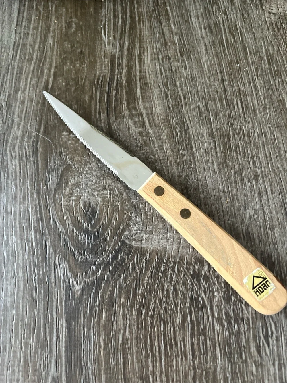 HOAN vintage Serrated grapefruit  Knife - Natural wood handle